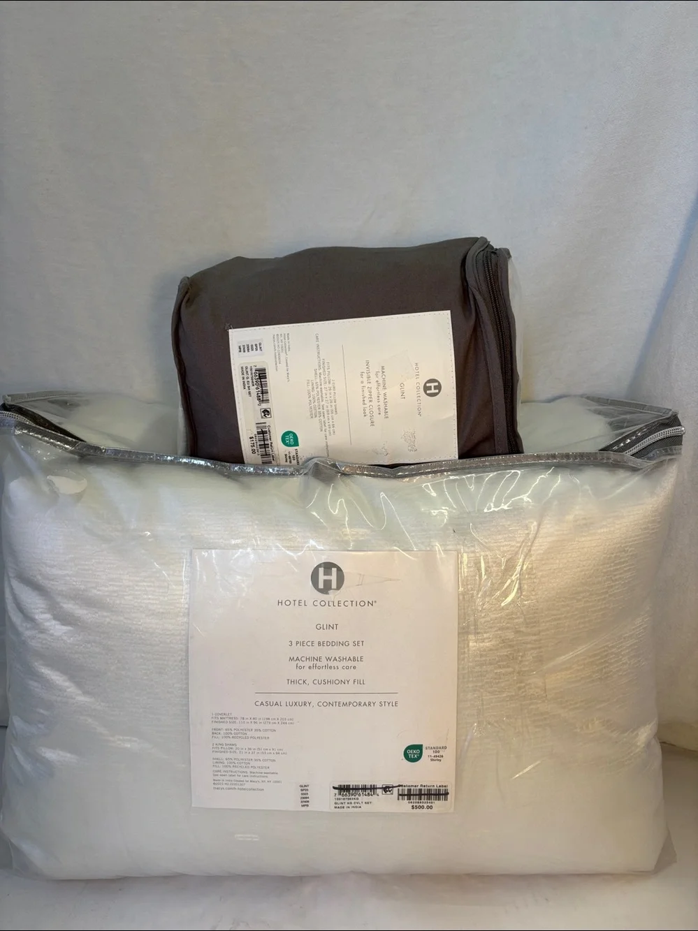 Hotel Collection Glint 5 Piece Quilted Coverlet & Pillow Shams Set